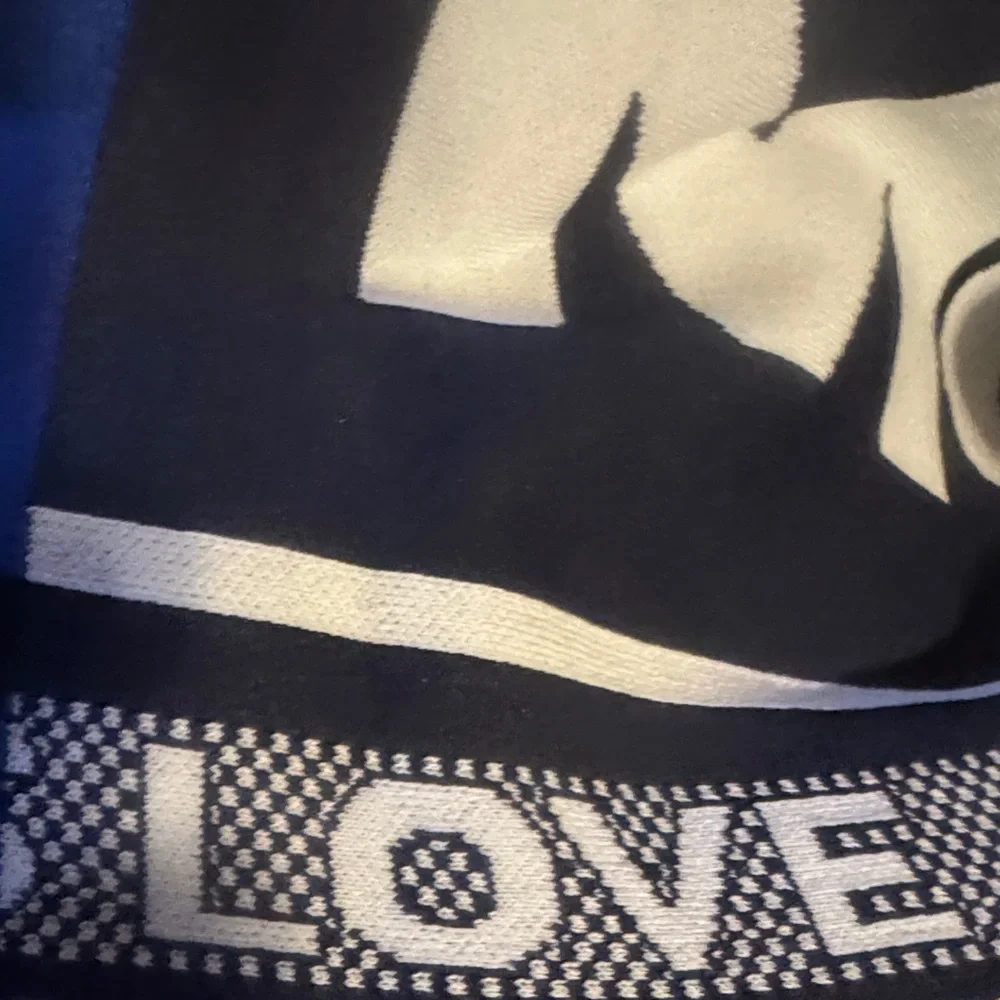 Stella McCartney Blue Graphic Logo Scarf